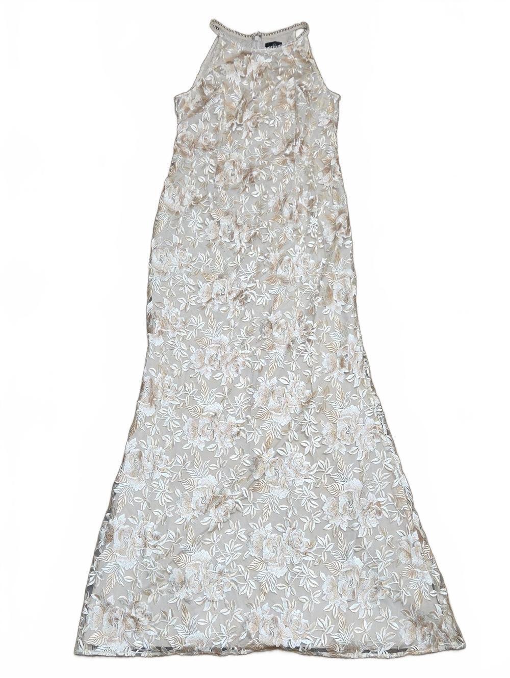 Adrianna Papell | Ivory Lace Halter Dress | 10